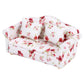 Mini Dollhouse Sofa, 1/12 Scale Dolls House Furniture Couch Flower Pattern Mini Furniture Sofa Set With Back Cushions(#1)