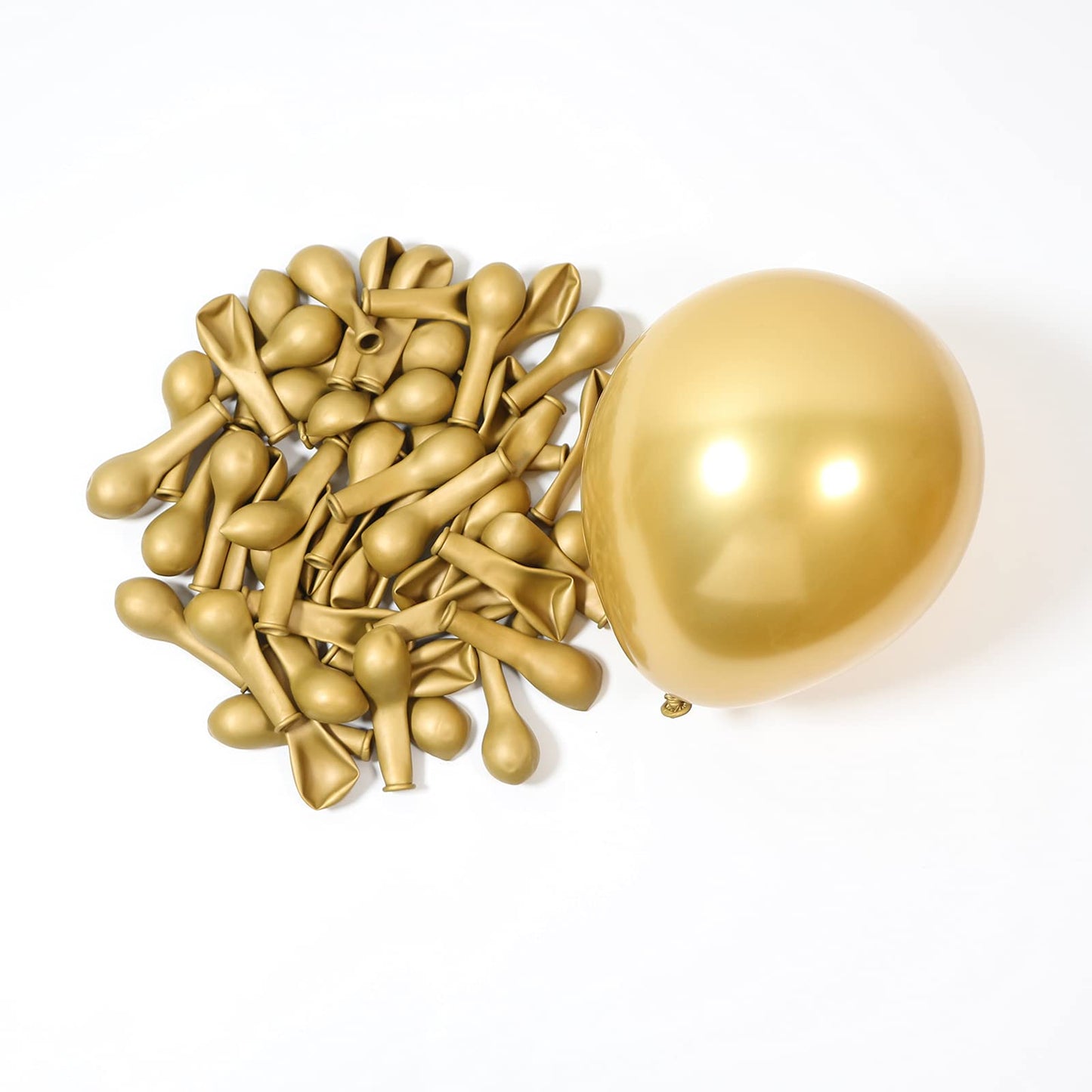 Metallic Gold Balloons 5 Inch 100 Pack, Jogams Gold Chrome Balloons For Birthday Party Wedding Baby Shower Festival Anniversary
