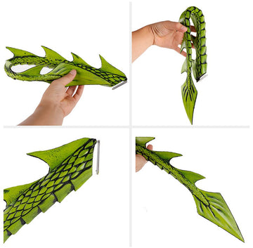 Newl Halloween Cosplay Demon Dragon Tail Diy Carnival 2024 Halloween Purim Decoration For Kids Boy And Girl Toy Costume (Green T