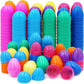 The Dreidel Company Fillable Easter Eggs Hinged Bulk Colorful Bright Plastic Easter Eggs, Perfect For Easter Egg Hunt, Suprise E