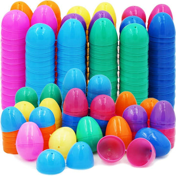 The Dreidel Company Fillable Easter Eggs Hinged Bulk Colorful Bright Plastic Easter Eggs, Perfect For Easter Egg Hunt, Suprise E