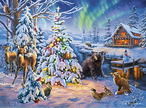 Buffalo Games 1000 Piece Jigsaw Puzzle - Darrell Bush Woodland Christmas - Paper - 26.75 x 19.75 inches - Perfect for Game Nights
