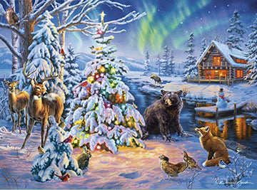 Buffalo Games 1000 Piece Jigsaw Puzzle - Darrell Bush Woodland Christmas - Paper - 26.75 x 19.75 inches - Perfect for Game Nights