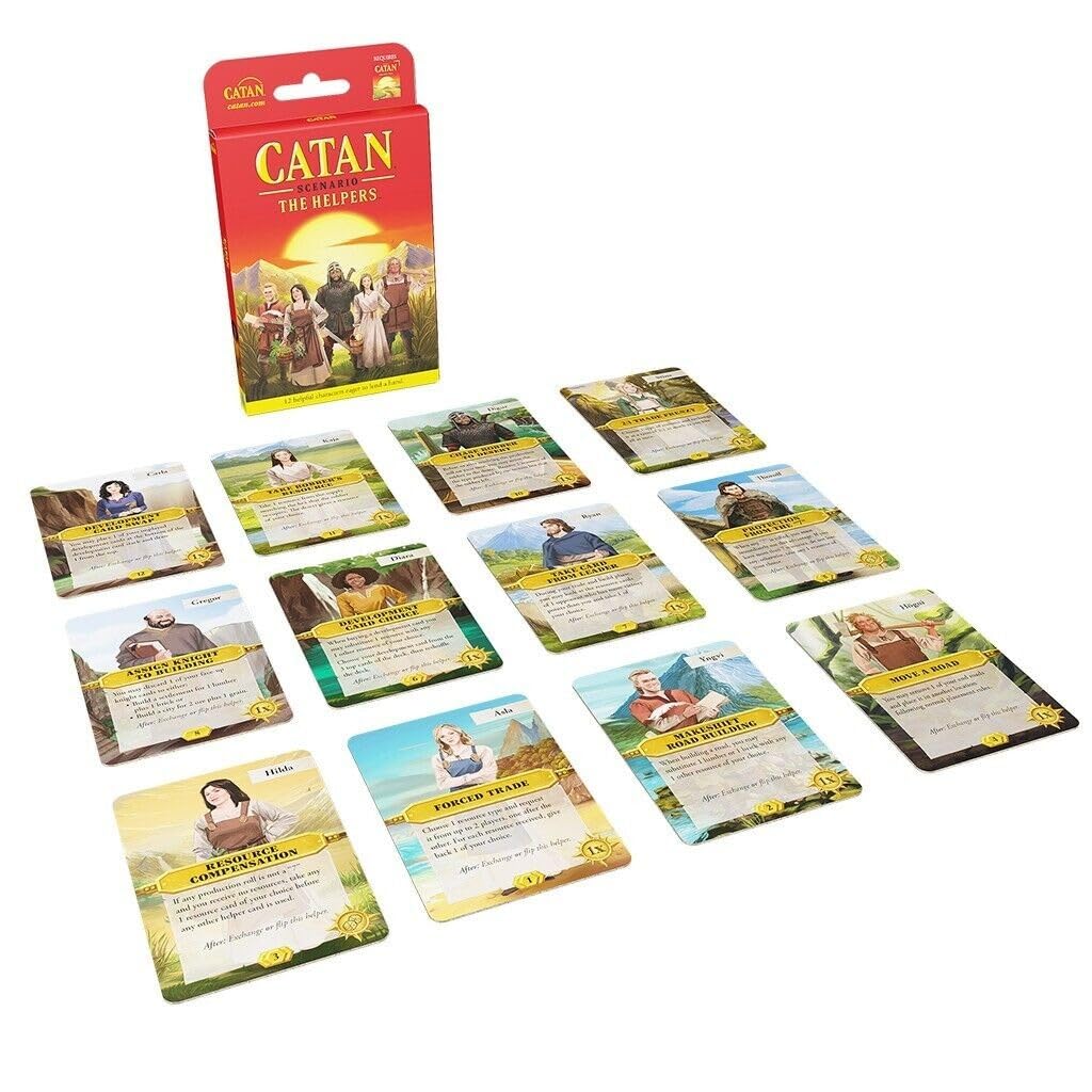 CATAN The Helpers Scenario Expansion - New Characters & Abilities, Cardboard, 3-6 Players, 45-90 Min Playtime, Model CN3128, Multicolor