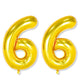 Flyloons 66 number Golden Foil Balloon 16 inch Size Birthday Decoration Items Pack of 2 | 66th Year Balloons | Sixty Six