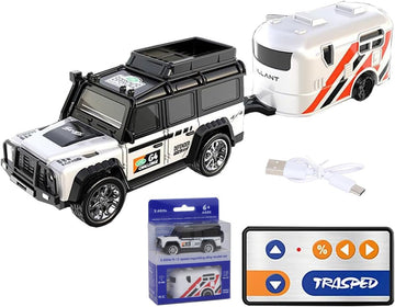 MagicwandPack Of 1 R/C RechargeableType-C Charging 2-In-1 Miniature Defender With Trailer & Led Lights1 Random Color Will Be Shi