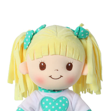 Linzy Toys, 16' Little Sweet Hearts Interactive Soft Plush Rag Doll, Embroidered Face & Removable Clothes, Educational Doll, Muñecas De Trapo Para Niña,Turquoise,90961-Turquoise