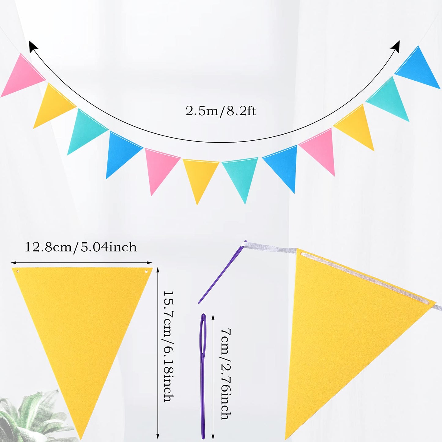 Outus 6 Sets Rainbow Pennant Banner Flags Garland Multicolor Bunting String Triangle Flags Bulk Rainbow Bunting for School Class