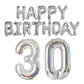 Happy Birthday Balloon Banner 40 Inch 30 Balloon Number 16 Inch Happy Birthday Letters Balloons Silver Foil Mylar Balloons For W