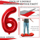 Goer Red Foil Balloons Number 6,Huge Number Balloons For 6Th 66Th Birthday Party Supplies Anniversary Decorations (3 Pcs,42 Inch,32 Inch,16Inch)