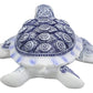 Ebros Terracotta Blue And White Feng Shui Celestial Sea Turtle Statue 4.5' Wide Talisman Of Stability And Fortune Lucky Tortoise Figurine Decorative Zen Turtles Tortoises