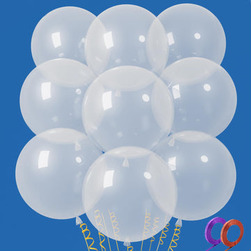 32Pcs Clear Big Balloons 18 Inch, Round Large Latex Party Balloons For Birthday Wedding Decorations. (Clear)