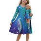 Bow Dream Cute Girl Dress And Matching American Girl Doll Clothes Accessories For Girls Dresses Size 110 Blue Green