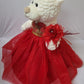 KINNEX COLLECTIONS SINCE 1997 20 Teddy Bear with Elegant Dress (Centerpiece) ~ B16631N-14G (Red/Gold)