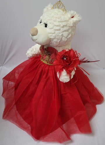 Kinnex Collections Since 1997 20'' Teddy Bear With Elegant Dress (Centerpiece) ~ B16631N-7G (Burgundy/Gold)