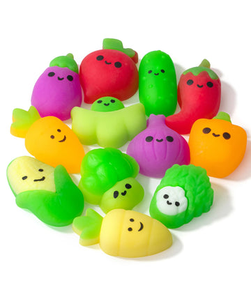 Mr. Pen Squishy Toys for Kids, 12 Pack Silicone Mini Squishies, Fidget Toys, Easter Egg Fillers, Color: Vegetable