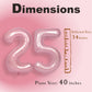 Suwen 40 Inch Large Pink 25 Balloon Numbers Big Foil Helium Number Balloons 0-9 Jumbo Happy 25Th Mylar Birthday Party Decoration