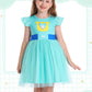 Marendyee Girls Kitties Costume Dress Birthday Party Halloween Cosplay Outfit for Kids Tulle Mesh Dresses