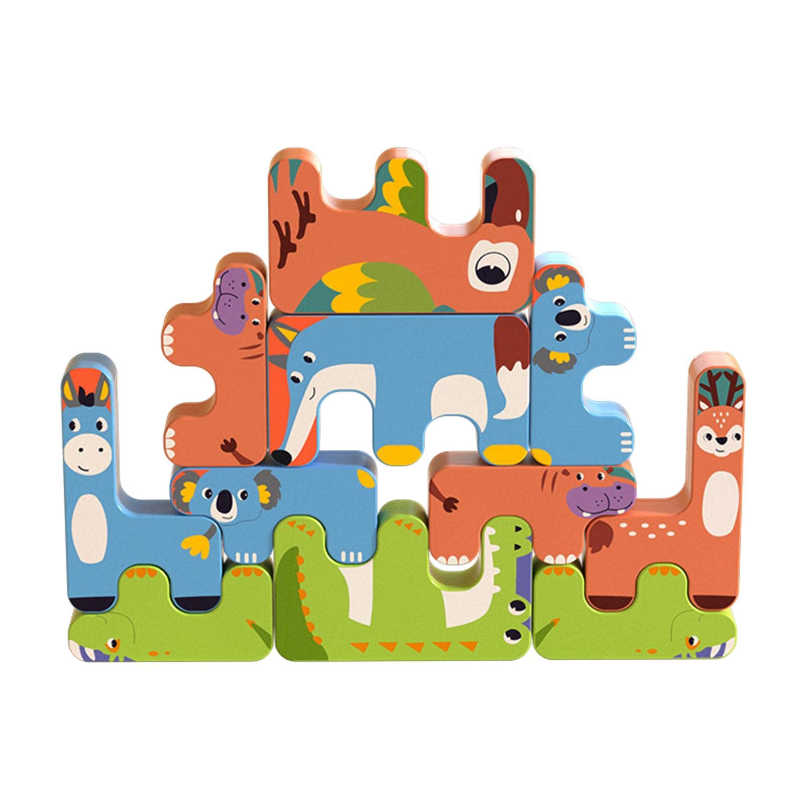 Enakshi Montessori Animal Building Bricks Wooden Toy Children 3 4 5 6 Years Old Red Green Blue|Toys & Hobbies | Educational | Ot