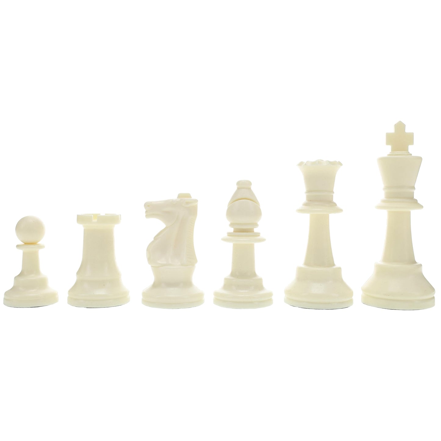We Games Color Bright Plastic Staunton Tournament Chess Pieces With 3.75 In. King - Half Chess Set Of Chess Pieces Only, White