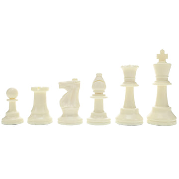 We Games Color Bright Plastic Staunton Tournament Chess Pieces With 3.75 In. King - Half Chess Set Of Chess Pieces Only, White