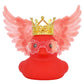 AOT Red Angel Rubber Duck Car Ornaments Squeaky Duck with Wing,Mini Crown,Sunglasses Car Dashboard Decorations Party Favors Duck