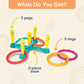 B. toys Ring Toss Game - Indoor & Outdoor - 12 Pieces - 5 Colorful Rings - 11.5 x 4 x 20 inches - For Toddlers 3+ Years
