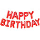 Rozi Decoration Happy Birthday Foil Toy Balloon, Red (Pack of 13 Letters)