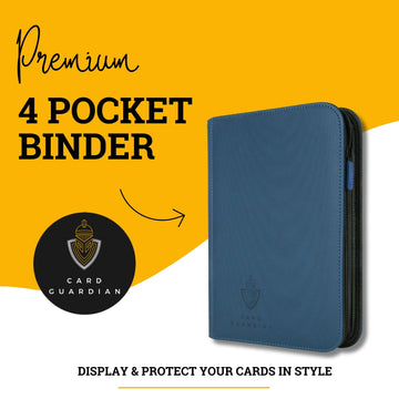 Card Guardian - 4 Pocket enhanced Binder for 160 Cards (Blue) | Zipper Closure and Side Loaded Pockets | Compatible with Trading & Sports Cards including Magic the Gathering  Yugioh  Baseball Cards