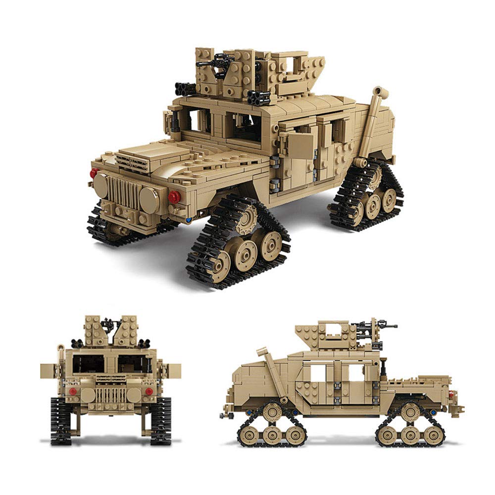 Feleph M1A2 Tank Model Kit 1:28 Scale WW2 Military Vehicle, 1463 Pieces, ABS, Small, M1A2