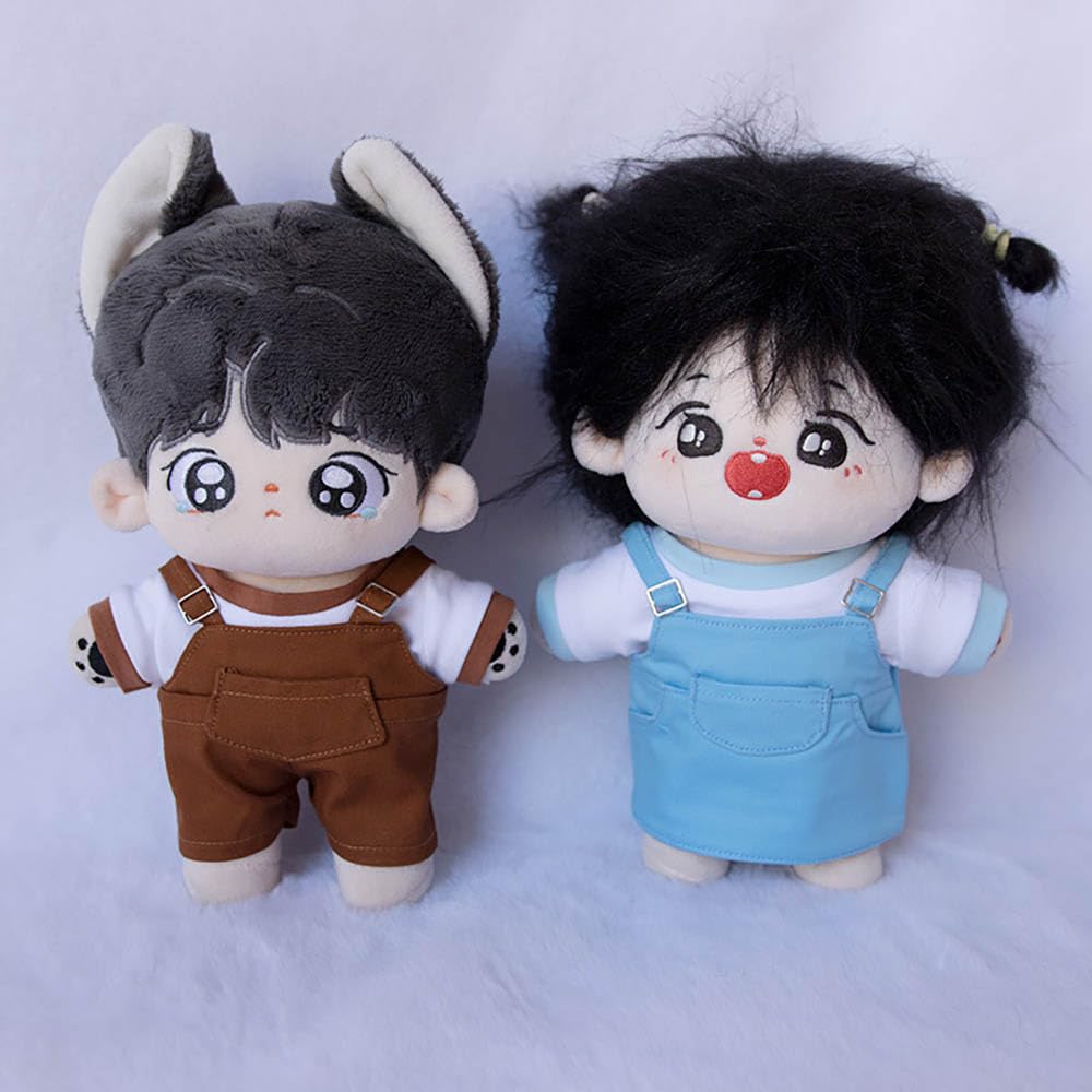 niannyyhouse 10cm 15cm 20cm Plush Doll Clothes T-Shirt Strap Pants Strap Skirt Soft Stuffed Plush Toy Dress Up Accessories (a8,