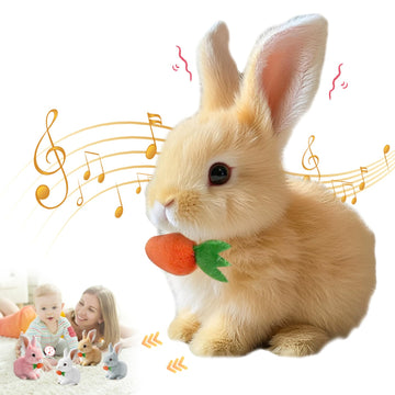 Bunny - Realistic Bunny Toys, 2025 New Plush Hopping Rabbit Toy with Sounds and Movements, Walking Bunny Stuffed Easter Plush In