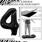 Goer Black Foil Balloons Number 4,Huge Number Balloons For 4Th 14Th 24Th 34Th 44Th Birthday Party Supplies Anniversary Decorations (3 Pcs,42 Inch,32 Inch,16Inch)