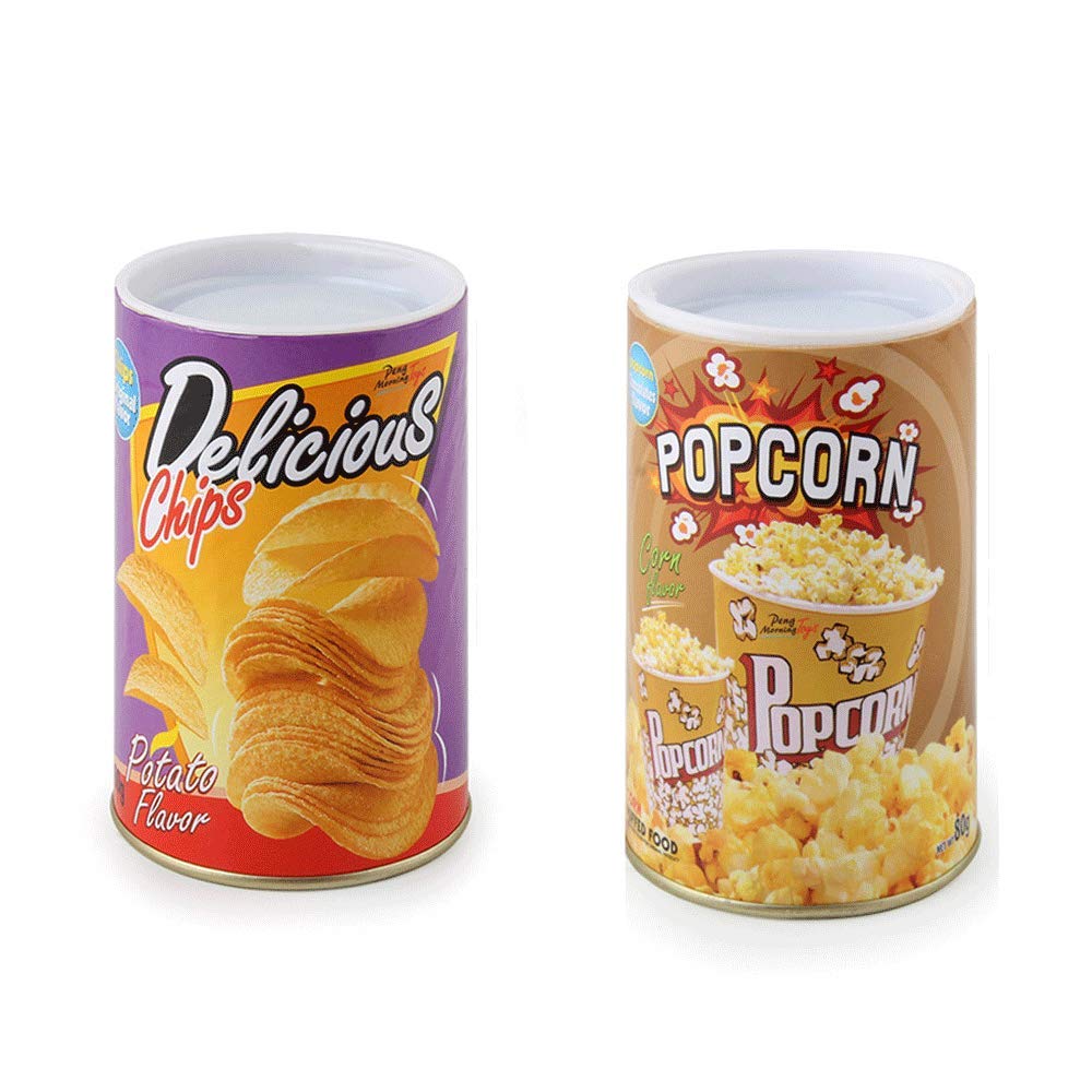 TJYONGHI The Potato Chip Snake Can Jump Spring Snake Toy Gift April Fool Day Halloween Party Decoration Jokes in A Can Gag Gift Prank Potato Chip Style Popcorn 2 Pieces