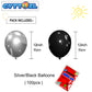 Cyttokl Black And Silver Balloons 12 Inch 100 Pack Metallic Chrome Silver Black Latex Helium Balloons For Birthday Wedding Baby