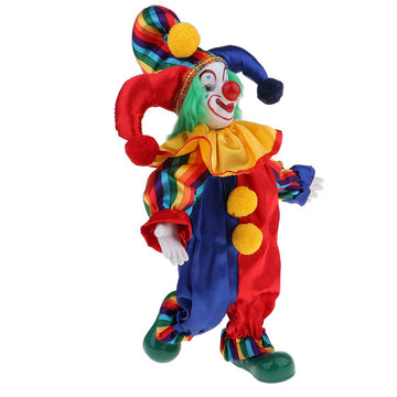 Maxyoung 14 Inch Porcelain Clown Doll Vintage Dolls Figurine, Collectible Figure, Hand Painted Toy, Christmas Halloween Birthday Gift, Movable Joints