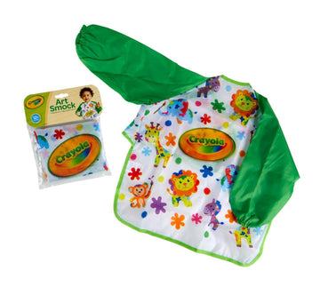 Crayola Art Smock for Toddlers, Waterproof Bib, 1 Count, Ivory, Model 811379, Best Fit for Age 1 (12 Months)
