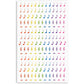 Music Note Stickers, Sticker Sheets (Rainbow, 18 Sheets, 3000 Pieces)