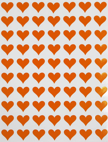 1/2 Inch (0.50) Heart Sticker Bulk Labels Sheets Diy Scrapbooking Stickers For Valentine'S Day, Stationery, Arts & Crafts 13Mm, 7560-Pack - (Orange) By Royal Green