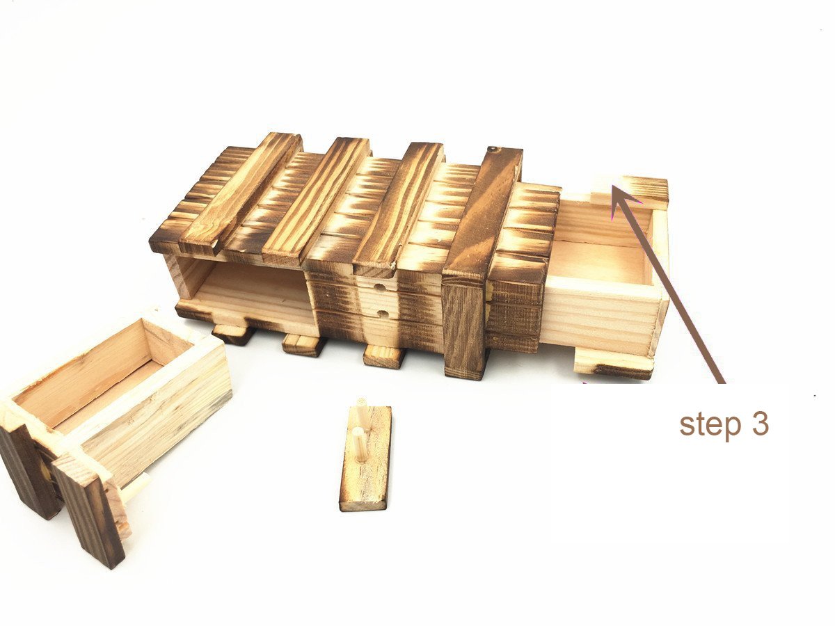 Ahyuan 3D Wooden Money Holder Puzzle Box - Difficult Brain Teaser with Secret Drawer - PUZZLEBOX IQ Toy for Adults