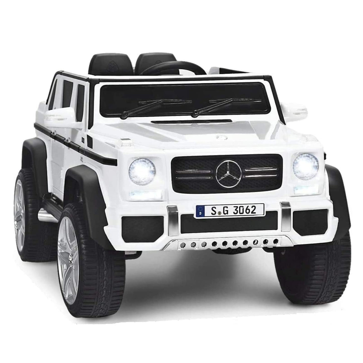HONEY JOY Ride On Truck  Licensed Mercedes-Benz Maybach G650 Battery Powered Ride On Toys Car w/Remote Control  LED Lights  Music  Slow Start  12V Electric Cars for Kids  Gift for Boys Girls (White)