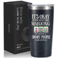 Onebttl Insulated Stainless Steel Mahjong Cup, 20oz, Black - Smart People Game, Perfect Gift for Mahjong Lovers