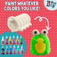 Idiy Party Craft Kit Jumbo Cute Critters Squishies (8 Garden Figures W 12 Fabric Paints)-White Kawaii Slow Rising Squishy Toys,