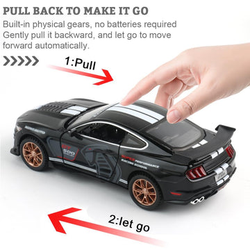 chengchuang Toy Car for Boys, 1/32 Scale Die Cast Metal Cars Toys, Pull Back Toy Car with Sounds and Lights for Kids Gifts (Red)