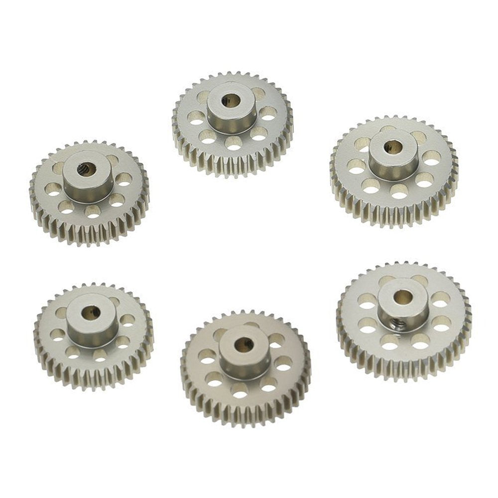 KingVal Replacement 6PCS 48DP 3.175mm 36T 37T 38T 39T 40T 41T Aluminium Pinion Motor Gear Combo Compatible with 1/10 RC Car Brus