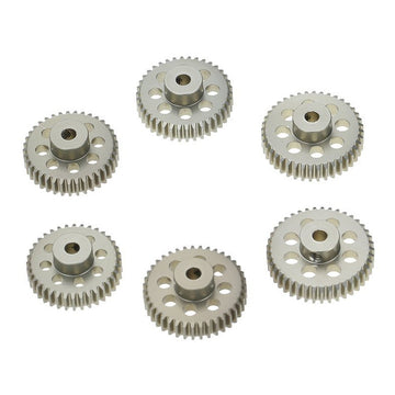 KingVal Replacement 6PCS 48DP 3.175mm 36T 37T 38T 39T 40T 41T Aluminium Pinion Motor Gear Combo Compatible with 1/10 RC Car Brus
