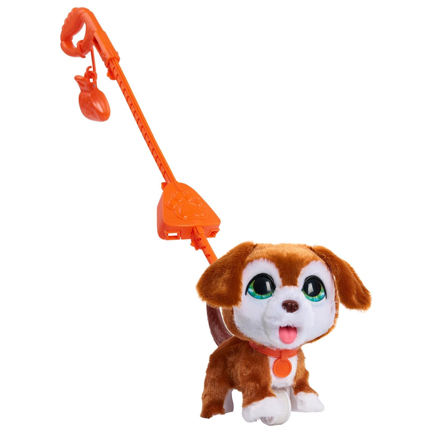 Just Play Furreal Poop-A-Lots Big Wags Interactive 8-Inch Walking Plush Stuffed Animal, Pooping Puppy With Leash, 14-Pieces, Kids Toys For Ages 4 Up