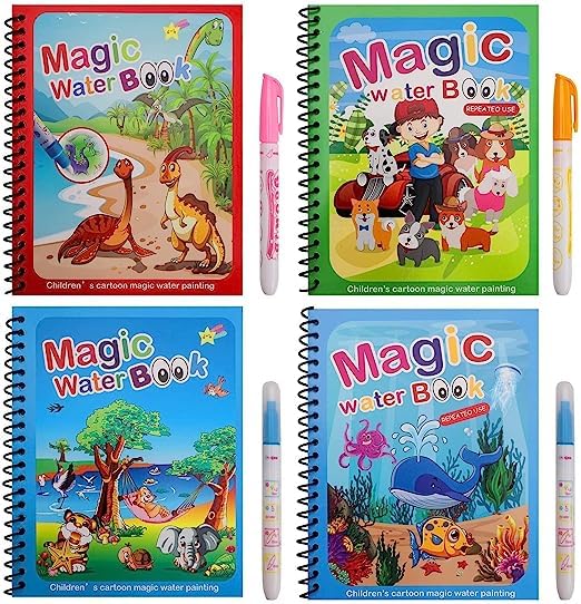 Umis Creation Reusable Magic Water Quick Dry Book Water Coloring Book Doodle with Magic Pen Painting Board for Children Educatio