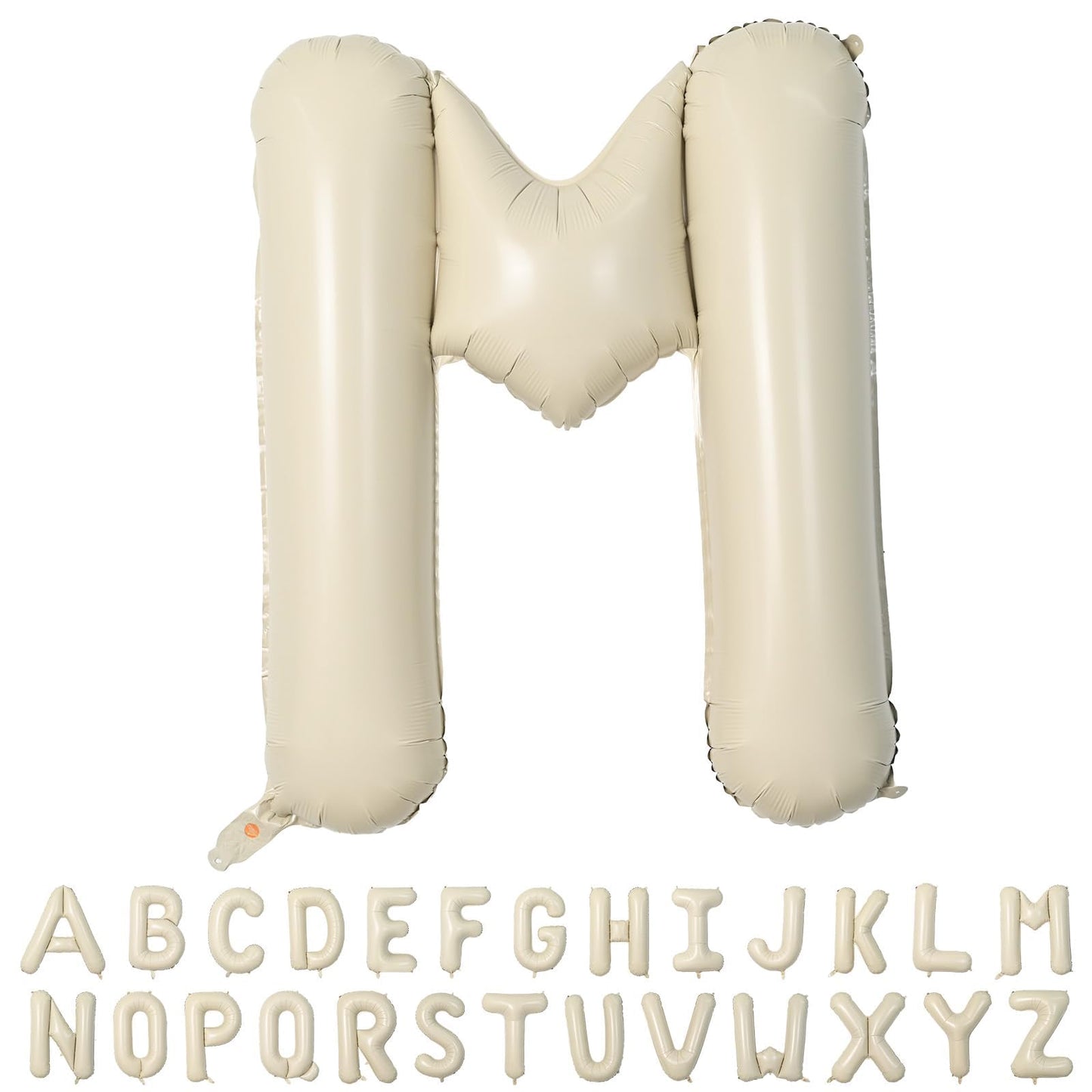 40 Inch Cream Letter Balloons, Large M Letter Balloons Foil Helium Balloons, Mylar Big Single Alphabet M Balloons, Cream Balloon