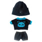 Niannyyhouse 20Cm Plush Doll Clothes Hat Kitten Sweater Flanging Jeans Kpop Doll Clothing (Black+Blue)